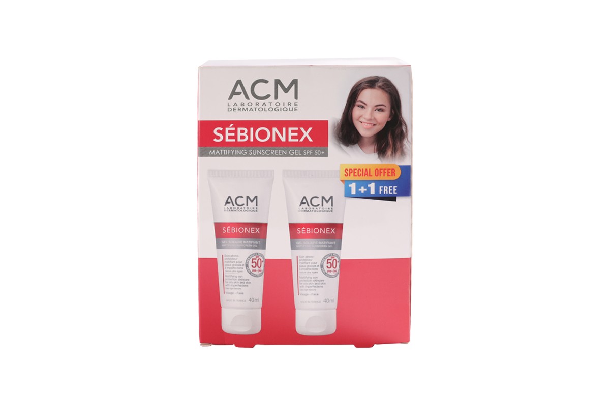 Acm Sebionex Mattifying Sunscreen Gel Spf 50+ 40 Ml 1+1