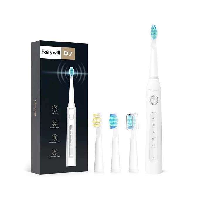 FAIRYWILL Sonic Electric Toothbrush D7 - White Color