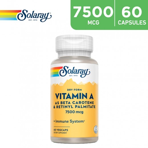 Solaray Dry Form Vitamin A 7500Mcg 60 Vegcaps