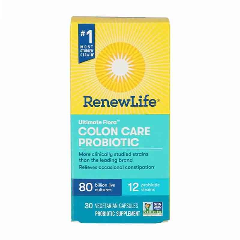 RenewLife Ultimate Flora Colon Care Probiotic 80 Billion 30 Vegetarian Capsules