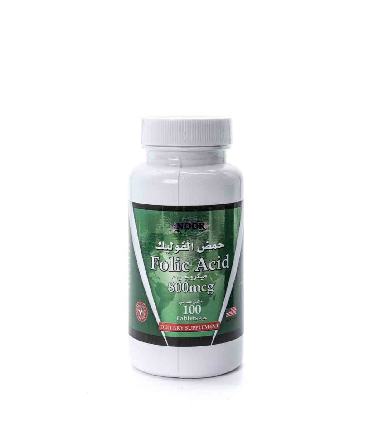 NOOR FOLIC ACID 800MCG 100TABLETS