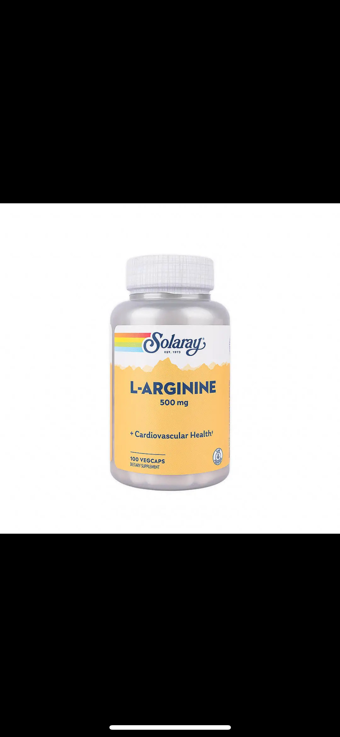 Solaray L Arginine 500mg 100 VegCaps