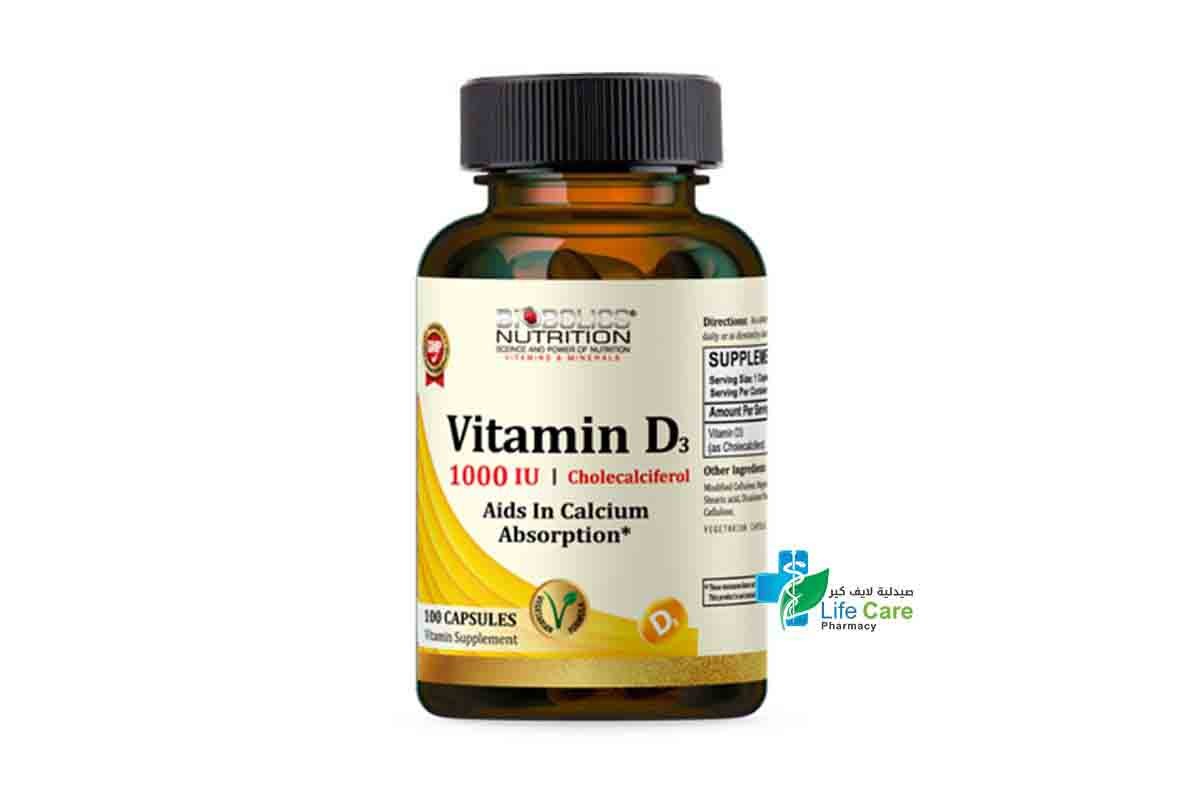 Biobolic Nutrition Vitamin D3 1000Iu 100 Capsules