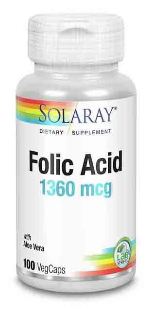 Solaray Folic Acid 1360 Mcg 100 Capsule