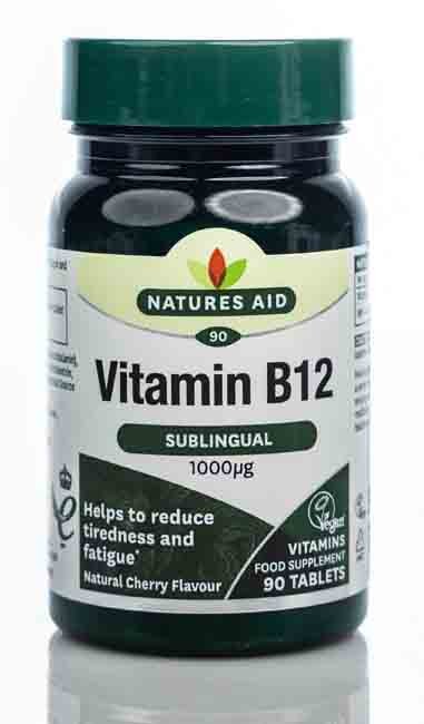 Natures Aid Vit-B12 1000Mcg 90Subling~Tab