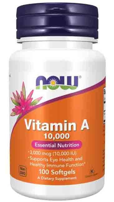 Now Vitamin A 10000Iu 100Softgel