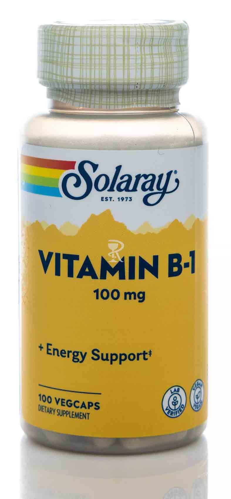 Solaray Vitamin B1- 100 Mg 100 Capsules