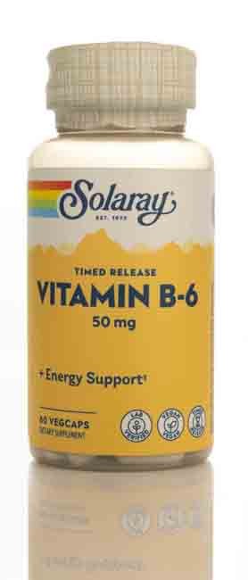 Solaray Vitamin B6 50Mg Pyridoxine 60Cap