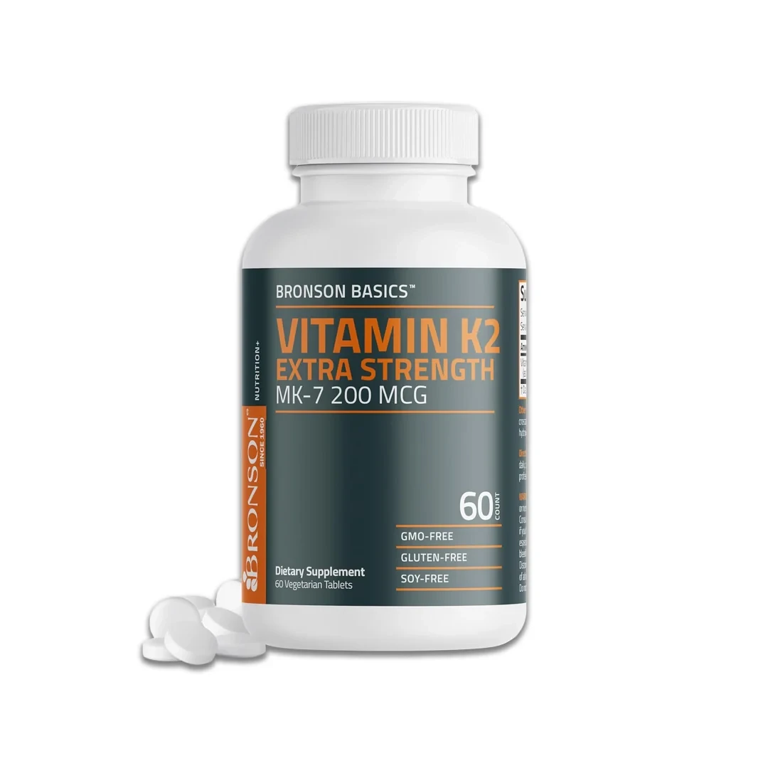 Bronson Vitamin K2 200mcg Bone & Cardiovascular Support 60 Veg Tablets