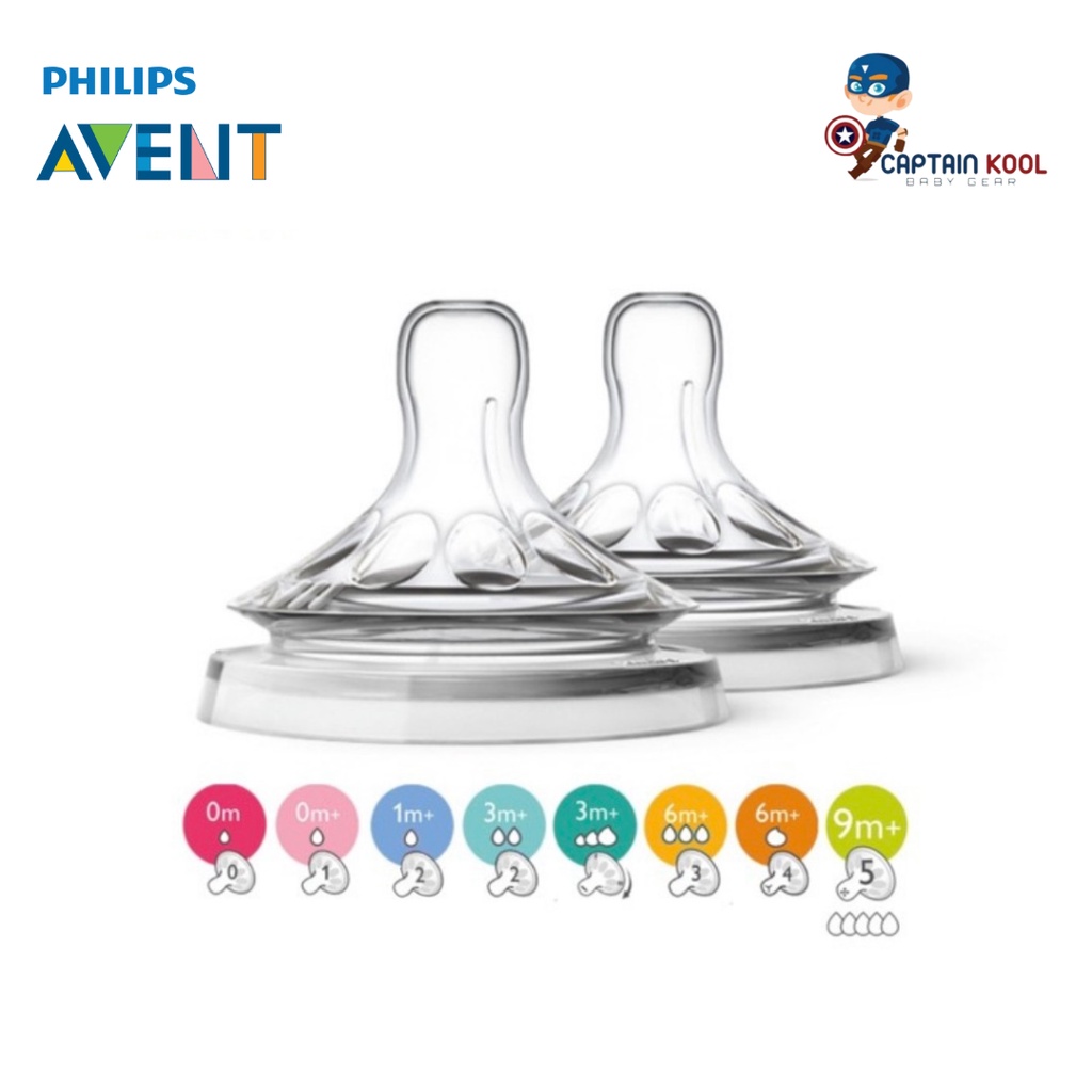 Avent 143[3914] Teat Nat 6M+ 2 Pieces