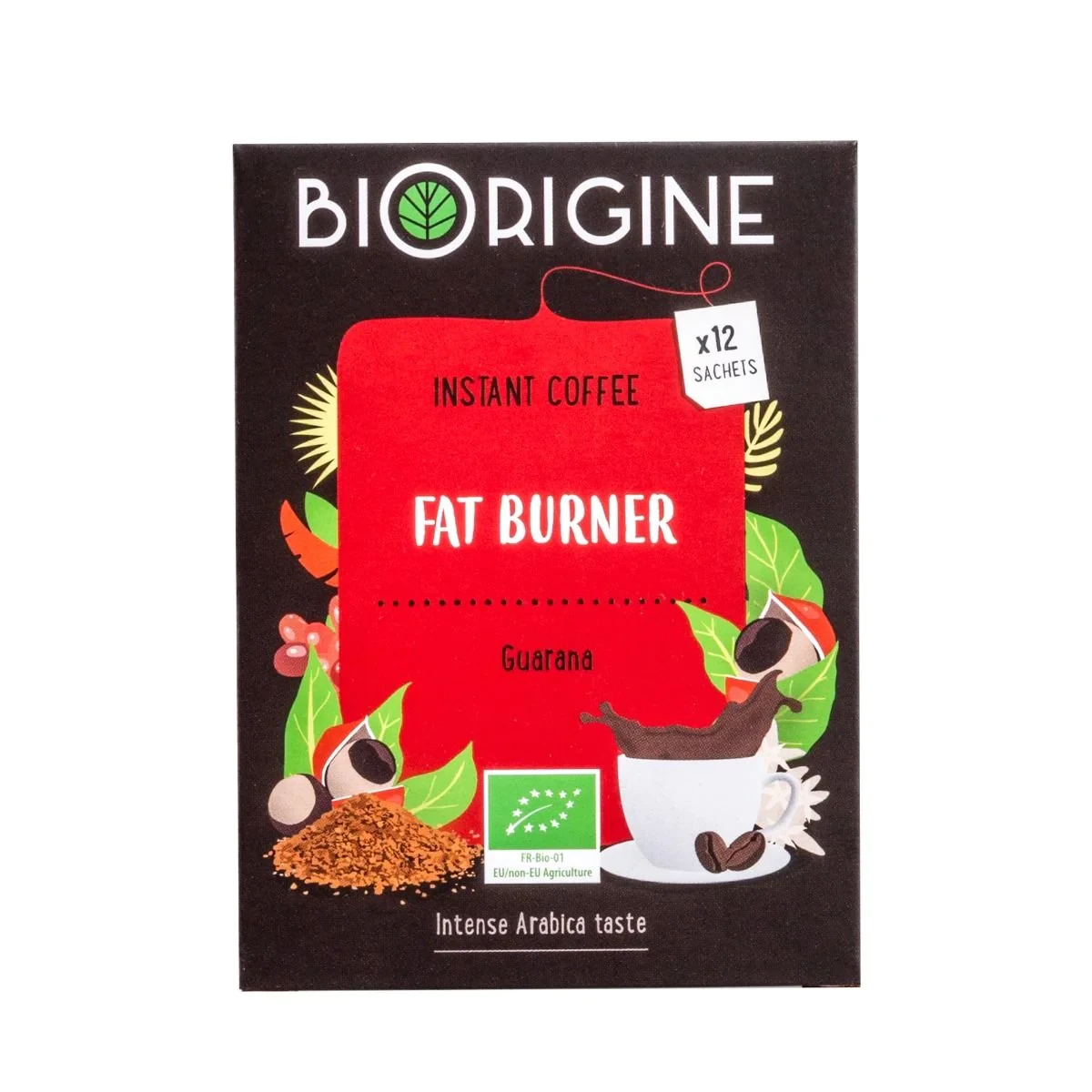 biorigine instant coffee fat burner guarana 12 sachets