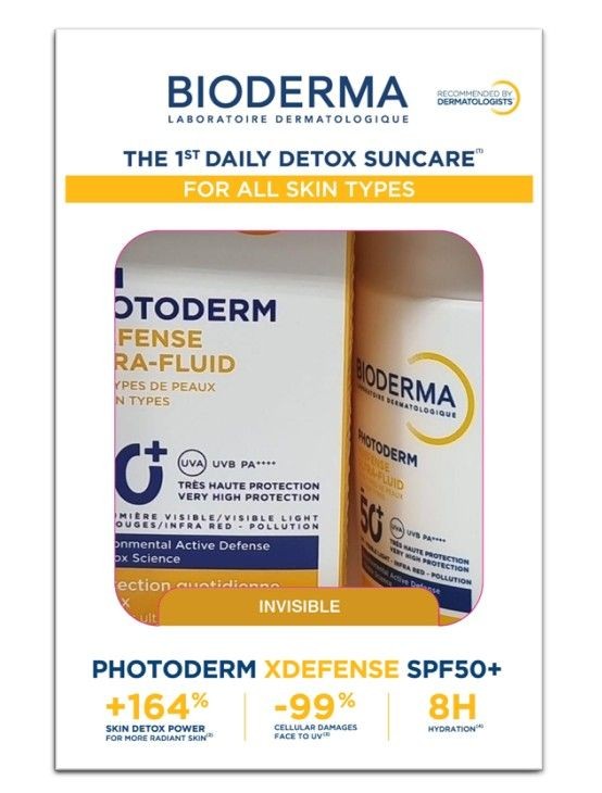 Bioderma Photoderm XDEFENSE Ultra fluid SPF50+ Invisible F40ml (1+1)