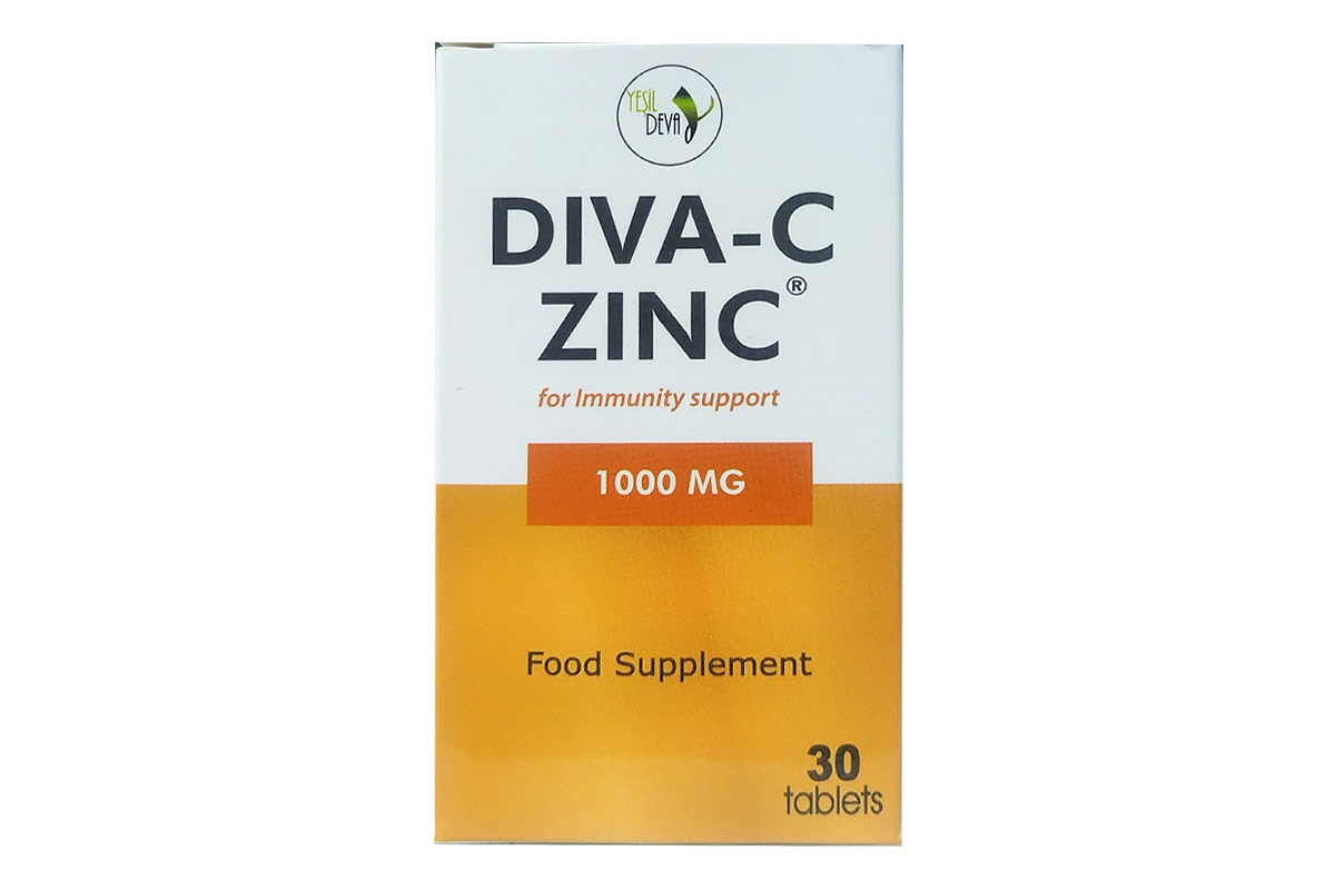 Yesil deva - diva c zinc 1000 mg for immunity support 30 tablets